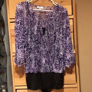 Jennifer Lopez XL purple leopard top